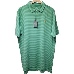 NWT MASTERS TECH Performance Apparel The Masters Polo Green White Men's Large
